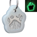 Generic io Tags Pet ID Tags Personalized Dog Tags and Cat Tags Custom Engraved Easy to Read Cute Glitter Paw Pet Tag (Silver + Silencer)